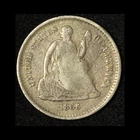 1866-S Seated Liberty Half Dime - Free Shipping USA