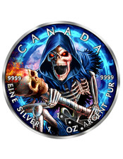 GRIM REAPER Death Maple Leaf Armageddon VII 1 oz Silver Coin Canada 2024