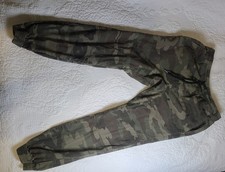 BROOKLYN CLOTHES BOYS M GREEN CAMO JOGGER COTTON PANTS TAPERED LEG DRAW STRING