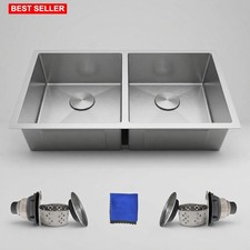 32 In Undermount Kitchen Sink, Double Bowl 32x18