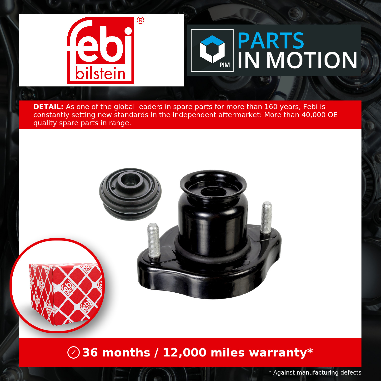 Top Strut Mounting fits MITSUBISHI OUTLANDER 2.0 Rear 2002 on MR491946 Febi New - Image 20