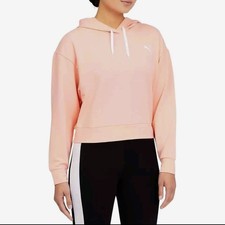 Puma- Modern Sport Cropped Sweatshirt Hoodie In Apricot Blush Size: L New