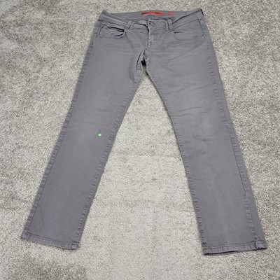 QS by s.Oliver Catie Slim Low Tube Grey Jeans Womens W42 Low Rise Straight Leg