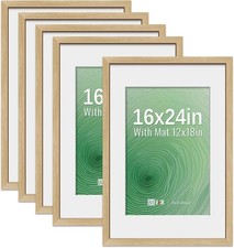 VCK Natural Oak 16x24 Poster Frame 5 Pack Plexiglass Mat R020