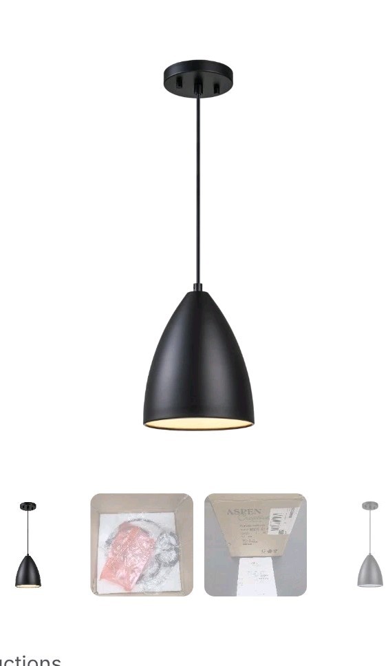 Adjustable Matte Black Indoor Pendant Light by Aspen Creative - Modern Fixture