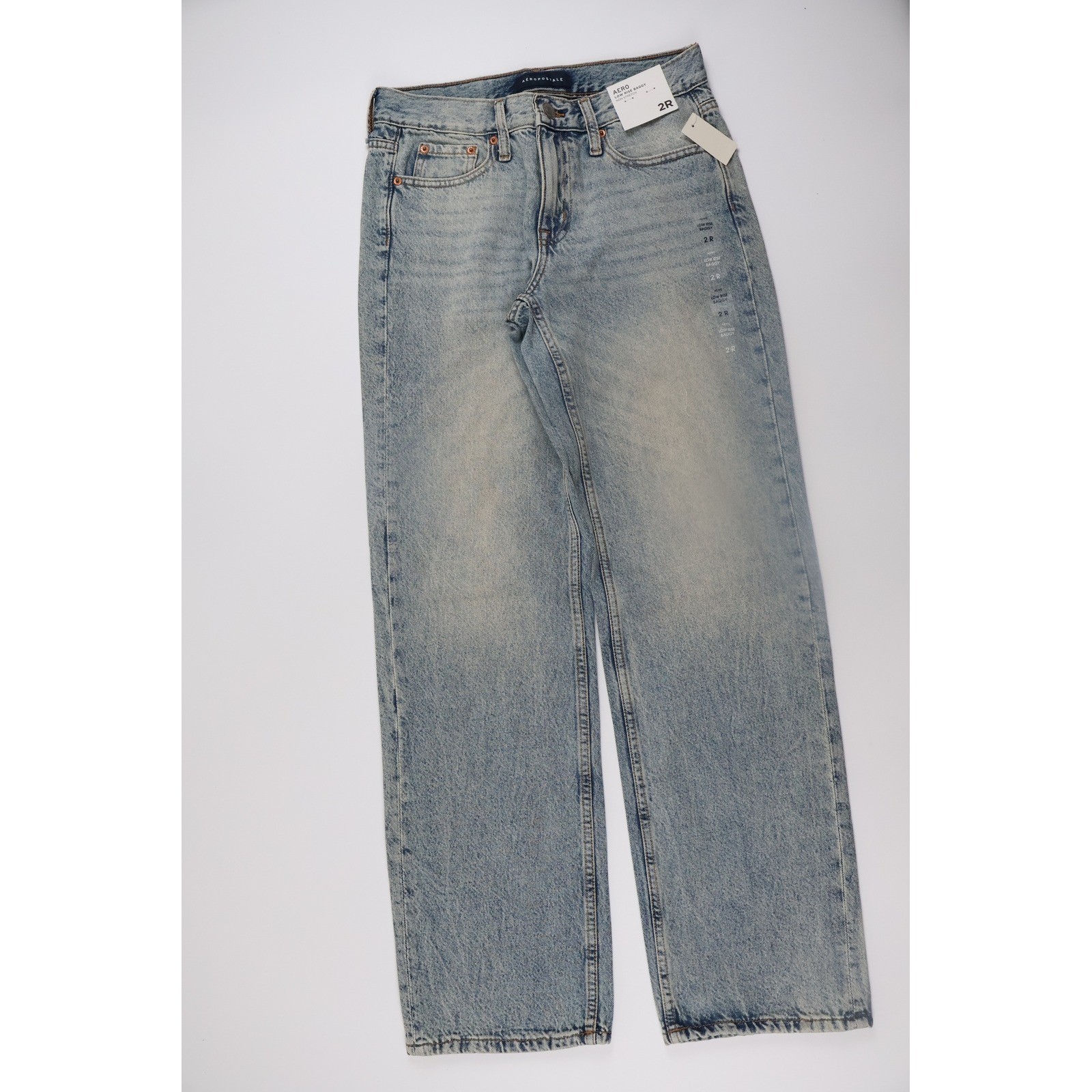 Aeropostale Womens Jeans Low Rise Baggy Light Wash 2R NWT