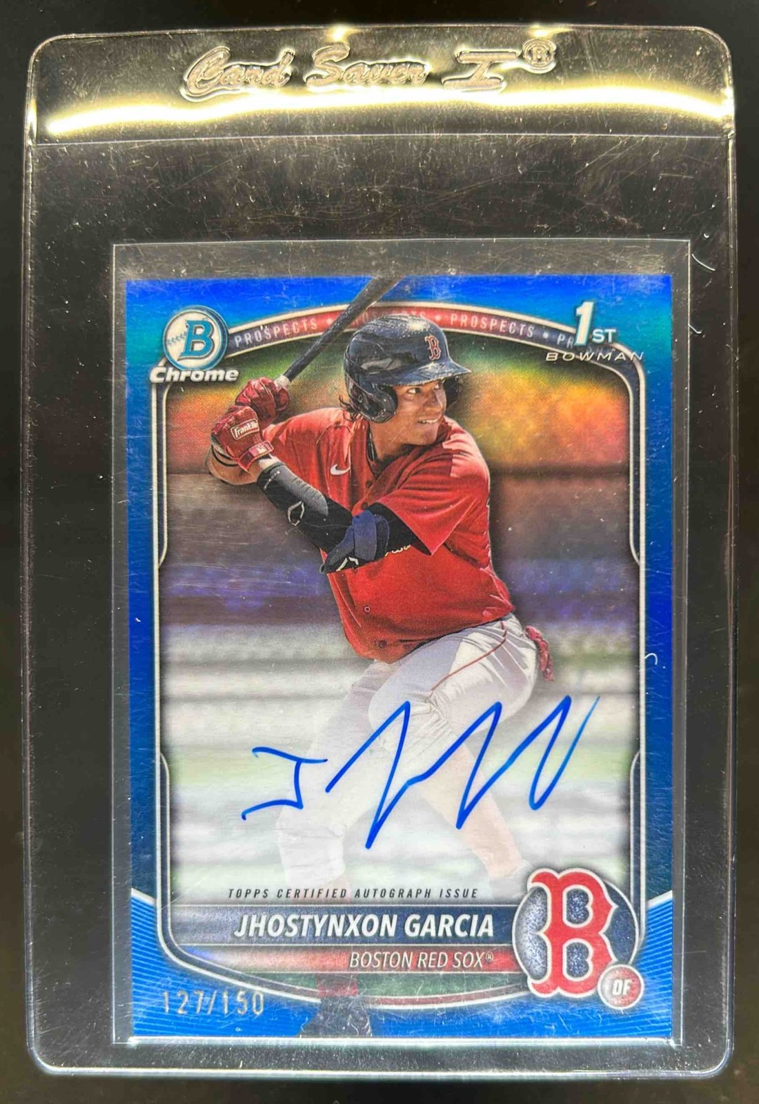 2025 Bowman Jhostynxon Garcia Chrome Auto Blue Refractor 1st #127/150
