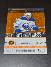 2023-24 UD Credentials Lukas Rousek ORANGE DEBUT TICKET #/249 Buffalo Sabres