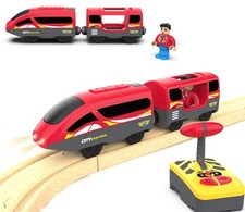 Remote Control Train for Wooden Track Battery Operated Small, China Red