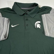 Michigan State Spartans Nike Polo Shirt Medium Green Performance Golf NCAA