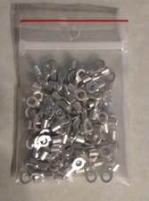 RING TERMINAL 14-16 AWG NON INSULATED BUTTED SEAM 6 STUD SIZE 100/BAG