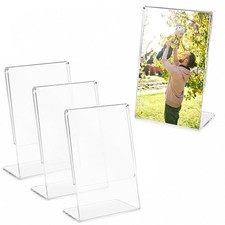 4 PCS 3.5x5 Inch Acrylic Picture Frames Clear Photo Card Sign Stand L
