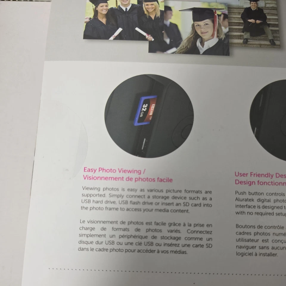 Aluratek 7" Black Digital Photo Frame with Automatic Slideshow Model ADPF07SF - Image 3 of 4