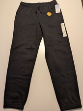Cat  Jack Girls Joggers XL 14 Black Fleece Drawstring Pockets NWT