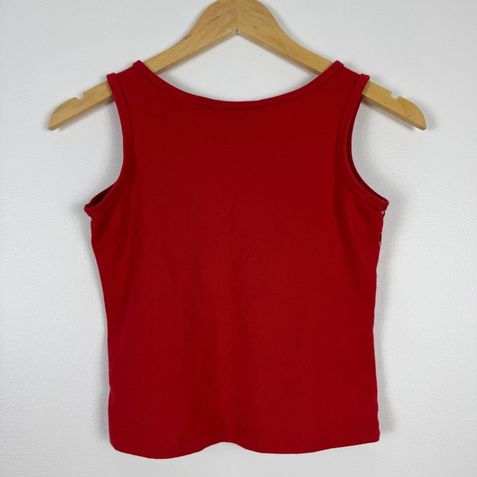 Energie Red Bandana Rhinestone Tank Top Sleeveless Womens Large Y2K - Image 2 of 4
