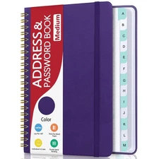 Address Book with Alphabetical Tabs, Hardcover Phone Book Password Keeper