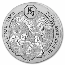 2026 Rwanda 1 oz Silver Lunar Year of the Horse BU