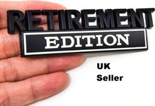 Car Badge Decal Sticker Emblem 3D Retirement Edition Metal Black/White Styling