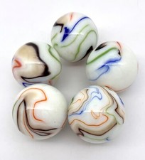 Pk 5 Tree Frog 25mm 1" Glass Mega Marbles Shooters resembles Hurricane Vacor