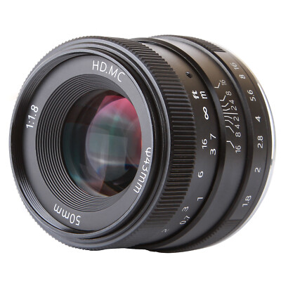 Manual Focus MF 50mm F/1.8 Fixed Camera Lens for EOS EF-M mount M10 M6 M2