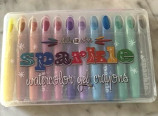 OOLY Rainbow Sparkle Metallic Watercolor Gel Crayons, 12ct sealed case RARE New