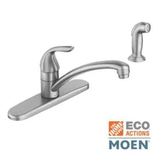 MOEN Adler Single-Handle Low Arc Standard Kitchen Faucet with Side Sprayer