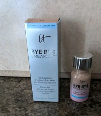 IT Cosmetics ~ Bye Bye Breakout Full Coverage Treatment Concealer Tan .35 oz NEW