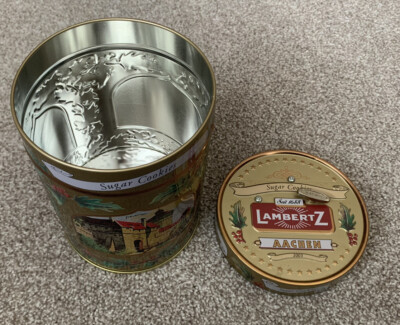 2003 Lambertz Aachen Sugar Cookies Musical Metal Christmas Tin Landmarks Germany