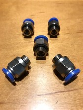 5pc 6mm OD Tube X 1/8" NPT Pneumatic Fitting, Push To Connect Air Fitting