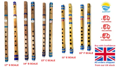 AARNAV Beginners to Professional Indian Bamboo Flutes Bansuri Murli Select Scale & Size