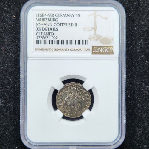 Silver 1692 Wurzburg Germany 1 Schilling | NGC XF Details - Cleaned - Picture 3 of 3