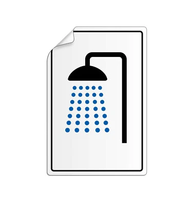 Folienschild Dusche 130x90 mm Türaufkleber Piktogramm Duschraum Nr.43719 - Bild 1 von 2