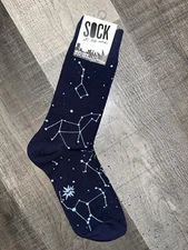 YO SOX OUTER STAR CONSTELLATION NOVELTY DESIGN CREW SOCKS MENS LARGE