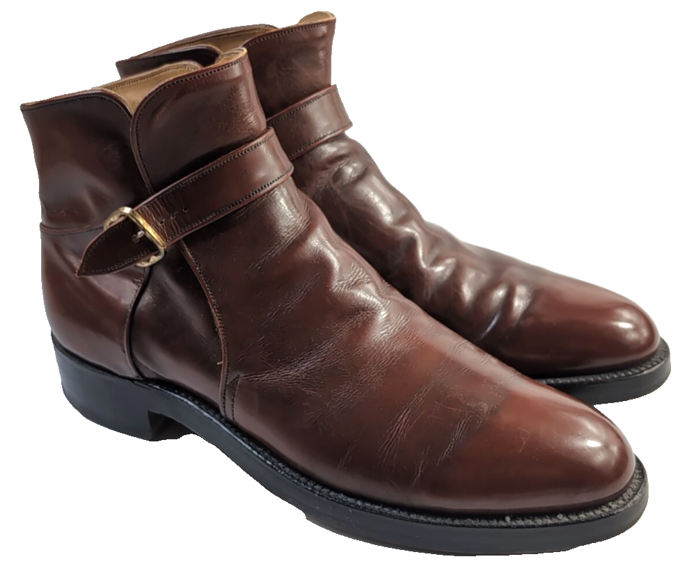 Justin Brown Leather Chukka Boots with Buckle Strap Size 10 B S688