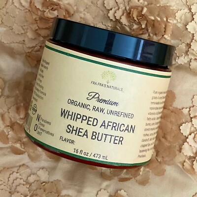 Premium Organic Whipped Raw Unrefined African Shea Body Butter 16 oz ~ Unscented