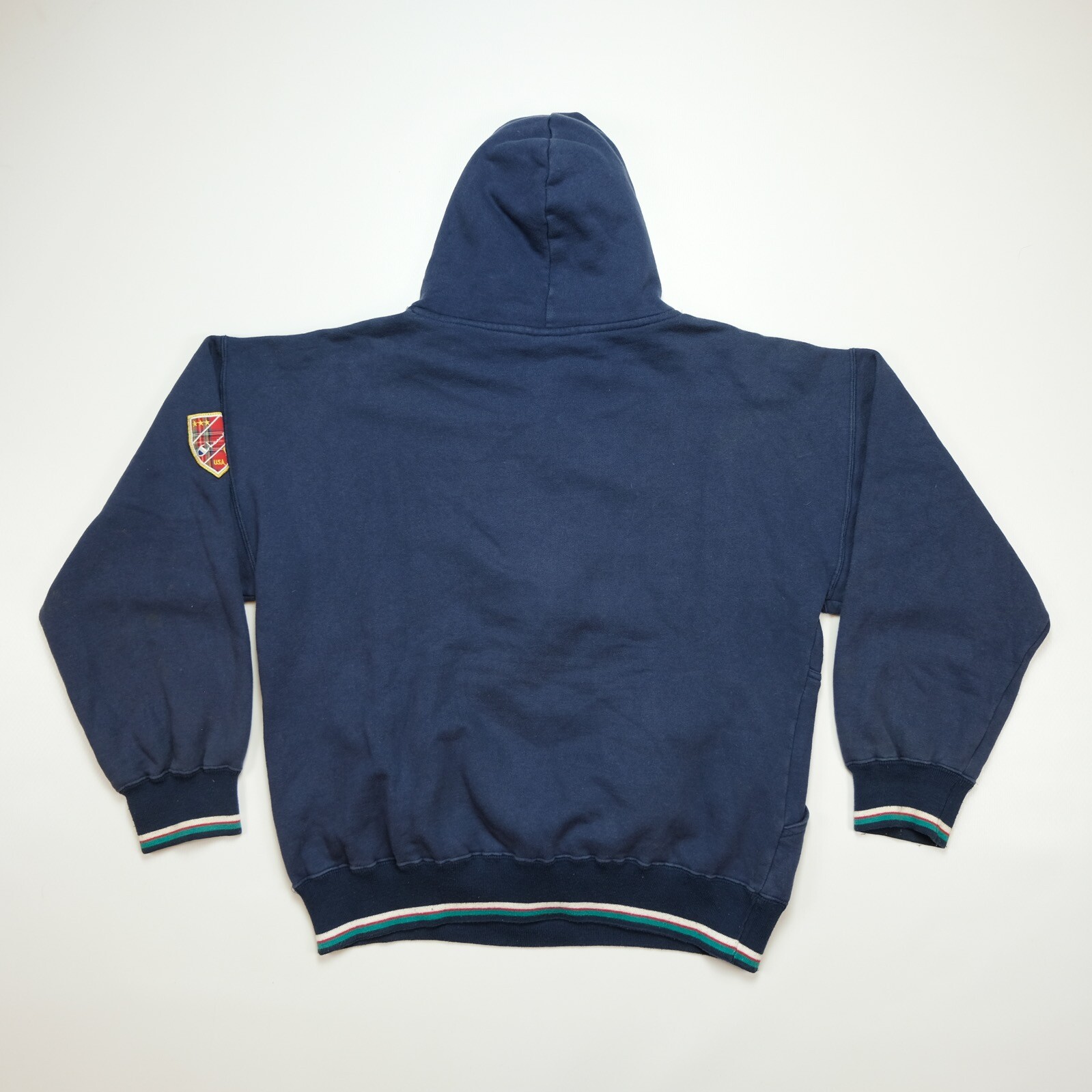 Rare Vintage CHAMPION USA Shield Crest Spell Out Patch Hoodie Sweatshirt 90s L image 5