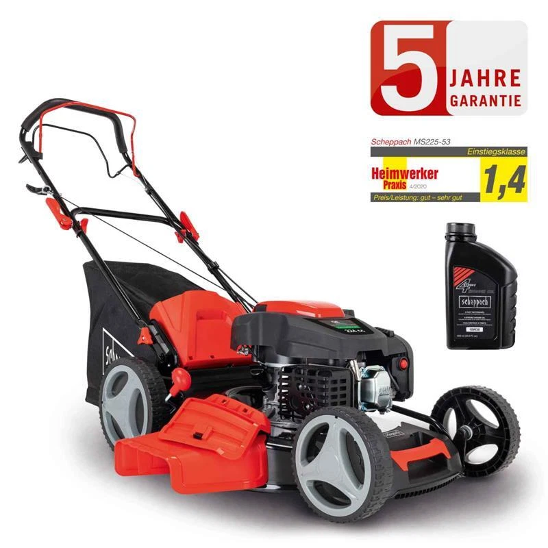 Scheppach Benzin Rasenmäher MS225-53 -6PS- Radantrieb + Öl
