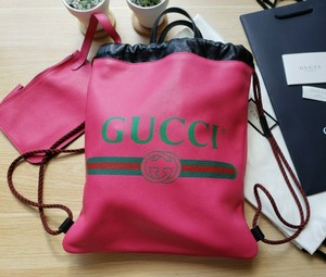 gucci leather drawstring backpack