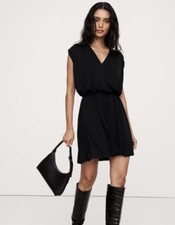 NWT banana republic Sz Large Black Jersey Knit Mini Dress #713721