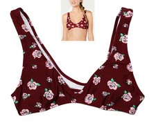 Volcom Floral Print Rosed to Death Juniors Bikini Top Swimwear NWT Zinfandel
