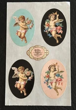 Vintage + Rare CHERUBS Sticker Sheet from John Grossman Gifted Line 6.5"x4"