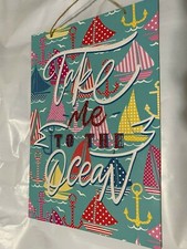 Take me to the Ocean Beach Summer Wall Plaque Decor Glitter Sign