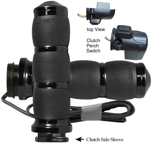 Empuñaduras térmicas de aire de terciopelo negro Avon Fly By Wire Road Glide 2015-2022 Foto 3 de 4