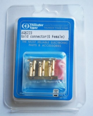 AQ6223 Thunder Tiger Goldkontakt 2,3mm Buchsen (6) TRA^