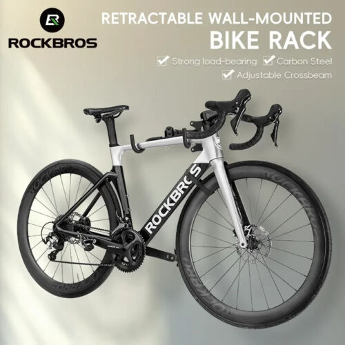 ROCKBROS Bicycle Wall Hanger Retractable Parking Stand Carbon Steel Storage Rack - Picture 2 of 11