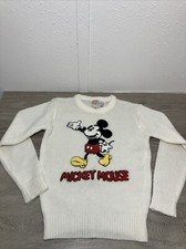 Vtg Disney Character Fashions Embroidered Mickey Mouse Sweater Children's 9-10