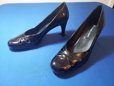 Etienne Aigner Black Patent Leather High Heel Pumps 7M