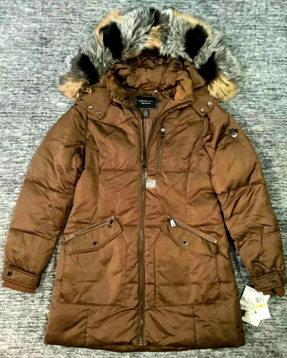 1 madison hooded sales genuine fur trim parka