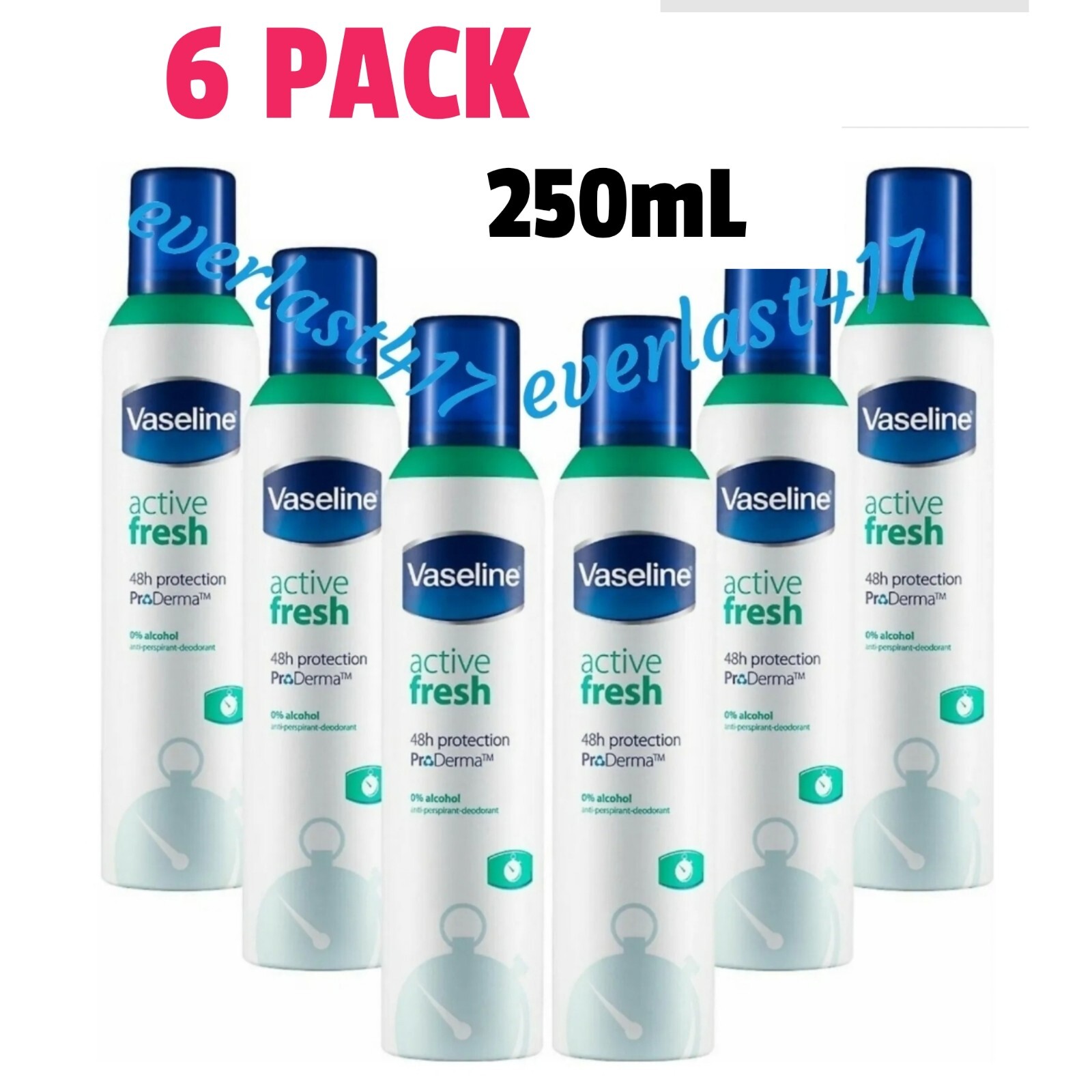 Vaseline Active Fresh Sensitive 48H Protection Anti-Perspirant Deodorant 6x250ml