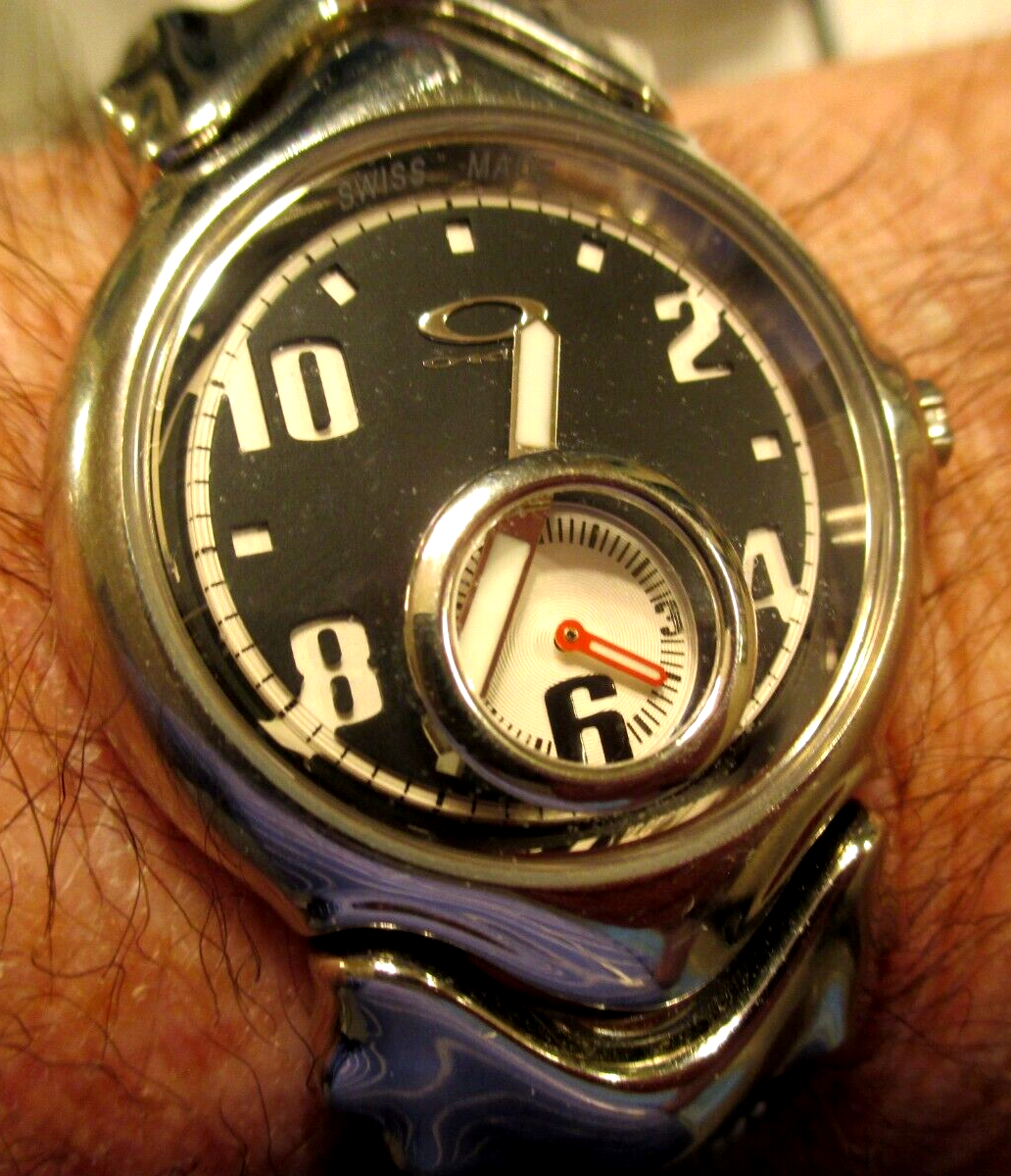 OAKLEY WATCH JURY II SWISS MADE BLACK LEATHER BAND W BLACK FACE